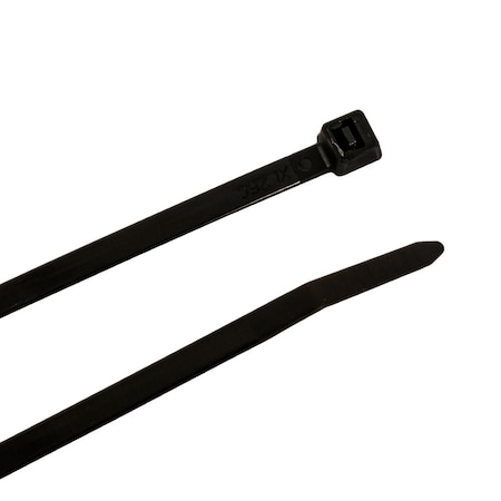 Forney Cable Tie, 8 in L, 2 in Max Bundle Dia., Black, Nylon 6/6, 50 lb Strength, 25 PK 62014